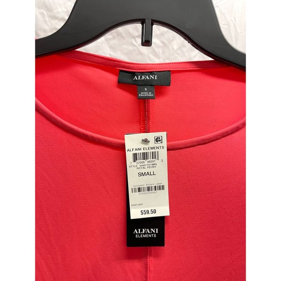 NEW Alfani Royal Peony 3/4 Sleeve Scoop Neck Tunic Top Small - Picture 4 of 4